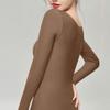 Women's Solid Color Seamless Long Sleeved Thermal Underwear Top