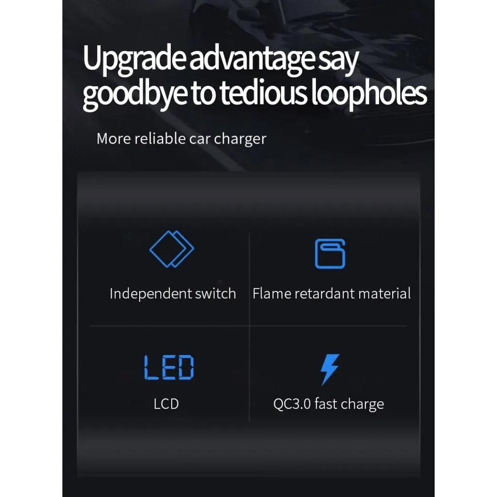 Car Inverter 150W Peak DC12V/24V To 110V/220V LED Display Sockets Power Inverter Adaptor Fast Charging