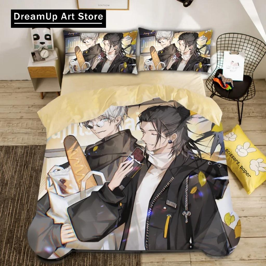 New Duvet Cover Pillowcase Bedding Set Anime Jujutsu Kaisen Adult Boy Girl Bedroom Decoration Children Single Double Large Size