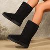 Fashion Women's Faux Suede Winter Warm Mid-Calf Boots Plus Size Thicken Plush Snow Boots Woman Thick Sole Non Slip Platform Casual Shoes