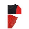 Summer Women's Mesh Color Block Design Lace Trim Rhinestone DetailsTrendy Short Sleeve T Shirts