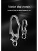 Titanium Mini Keychain Buckle with Elastic Hook Flashlight for Men's Waist
