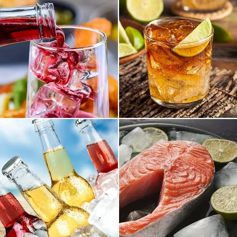 6 Küp Buz Kalıbı Dev Büyük Gıda Sınıfı Silikon Kalıp Kapaklı Yeniden Kullanılabilir Viski Küpü Kare Tepsi DIY Buz Yapıcı Buz Kalıbı