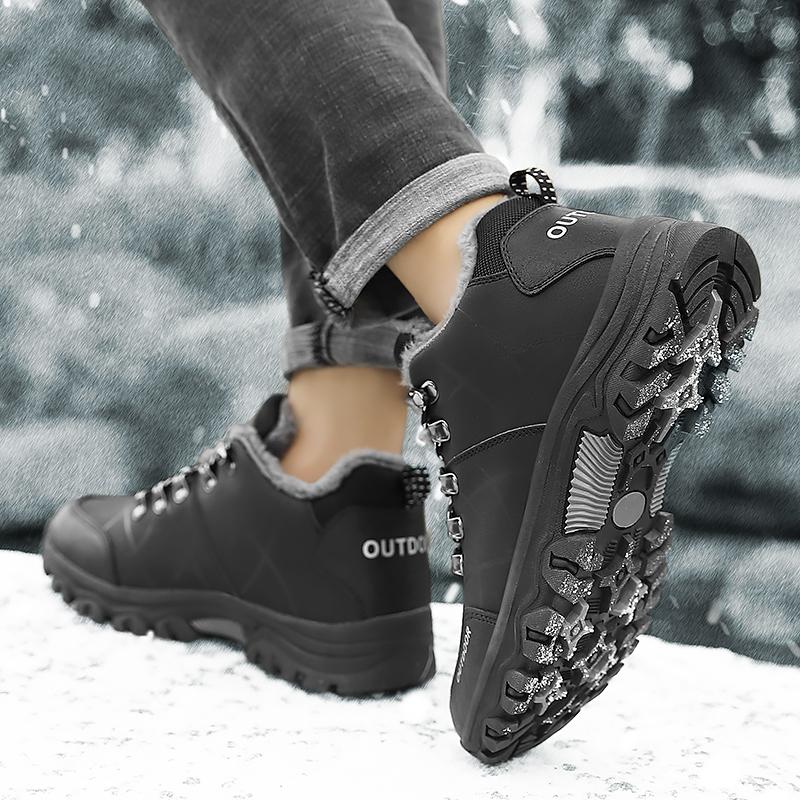 39-47 Autumn/Winter Men's Extra Large Size Plush Rubber Bottom Winter Shoes Men's Winter Snow Boots