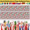 60 Pcs International World Flags Party Favors Include 30 Flags of Nations Pens 30 Rubber Wristband for Travel Trip Around Globe Decor World Sports