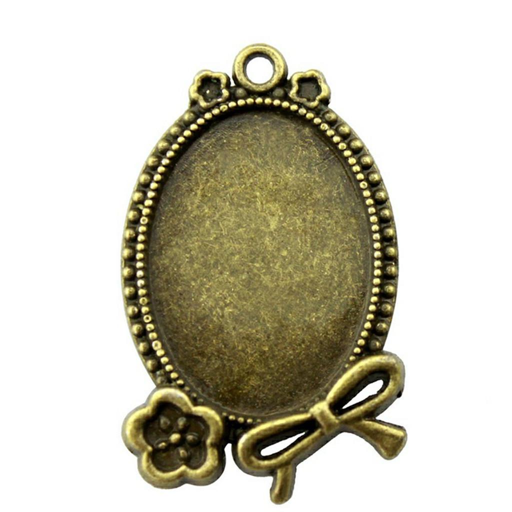 Accessories Parts Fit 18x25mm Oval Glass Cabochon Base Tray Bezel Wedding Jewelry Findings QA039