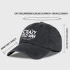 Funny "Crazy Old Man" Print Washed Baseball Cap Adjustable Unisex Grandpa Casual Sun Hat
