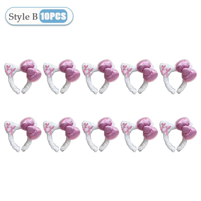 1-20PCS Y2k Leopard Print Kitty Ear Plush Headband Kawaii Girl Hair Ornament Headwear Lolita Fashion Hair Accessory Party Gift