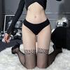 Leopard Print Black Silk Knee Socks Sexy Sex Temptation Black Silk Stockings Animal Print