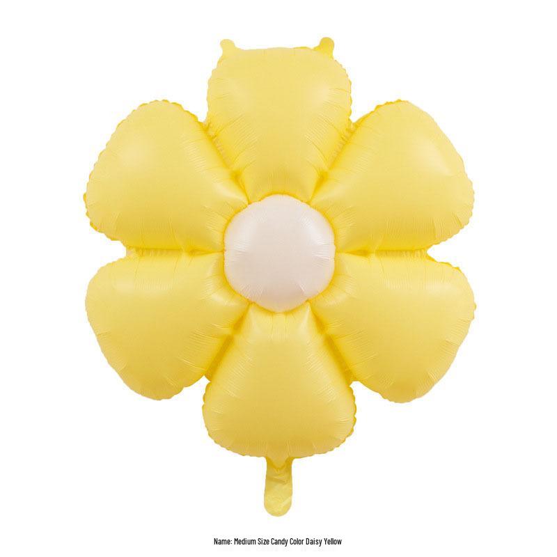 Kleine Gänseblümchen- und Sonnenblumen-Lächeln-Luftballons – Handgehaltene Geburtstagsfoto-Requisiten