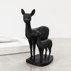 Nordic Style Ornament Mom And Child Deer Statue, 3D Printed Deers Ornament, Modern Soft Family Vibe Black Figurine, Tabletop Decoration for