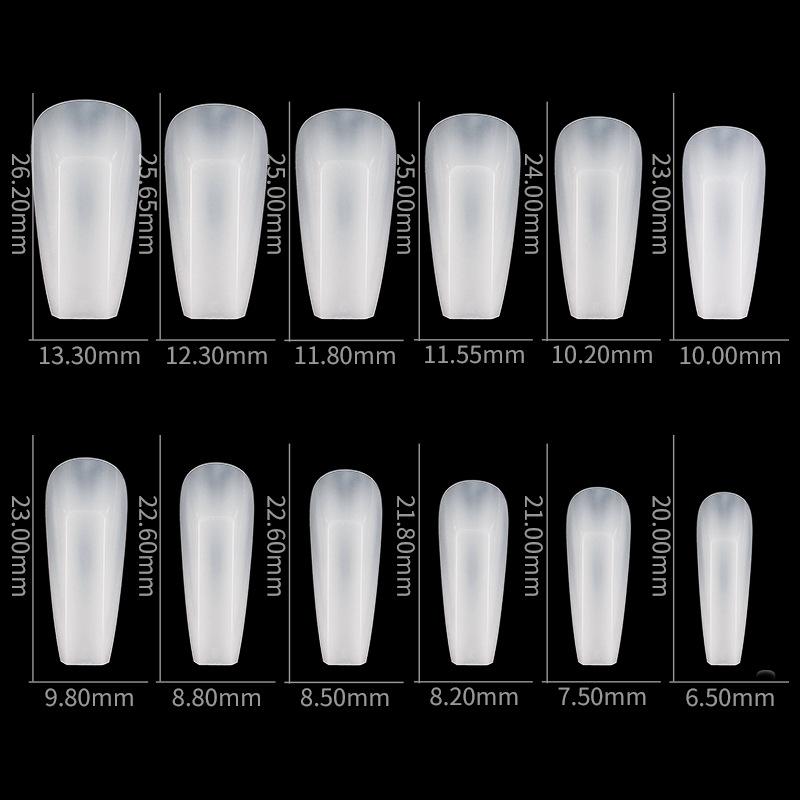 504pcs Quick Modeling Nail Extension Tips 12 Different Sizes Of Square Side Nail UV Generator Nail Extension Tool