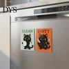 Heavy Duty Magnetic Sign Clean Dirty Dishwasher Magnet, Acrylic Cartoon Animal Sign, Reusable Magnet Double-Sided & for Kitchen Decoration