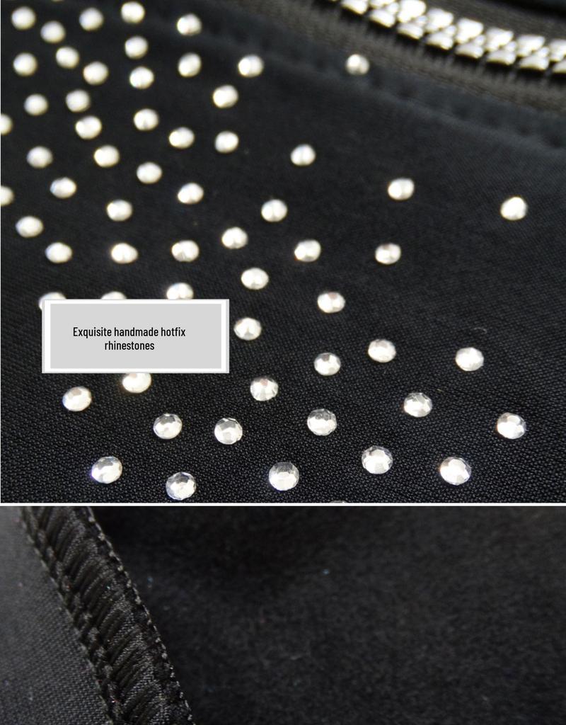LIUHUO Children's Figure Skating Suit: Fashionable Black Diamond-Accent Pants and Training Costume