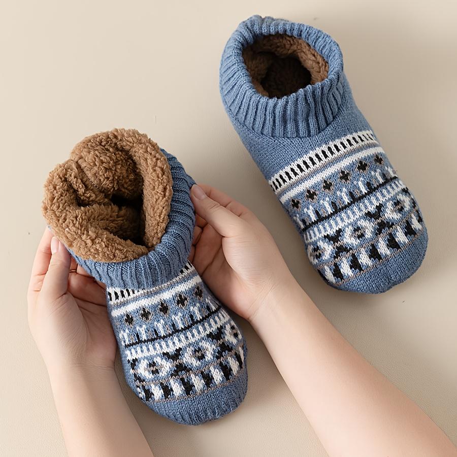 Unisex Autumn/Winter Classic Ethnic Print Warm Anti-Freeze Comfortable Soft Beige Friendly Versatile Floor Socks Cozy Couple Socks