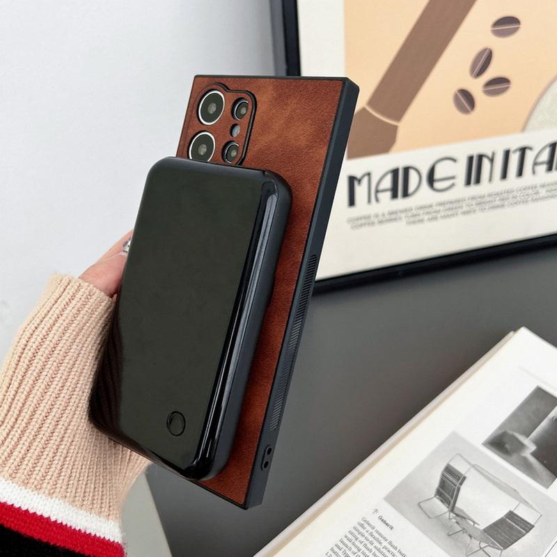 Deer Print Leather Magnetic Phone Cover For Samsung S25 Ultra S24 S23 Plus S22 Matte Slim Shockproof Wireless Charge Back Case