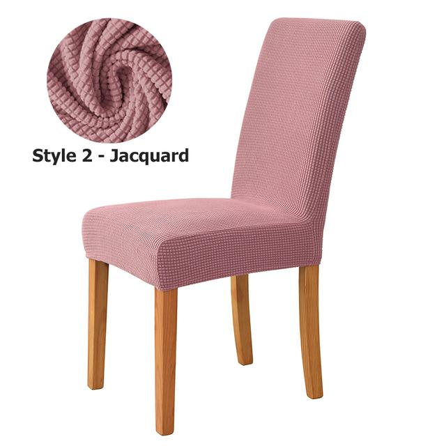 New T -Jacquard Chair Cover Elastic Solid Color Chair Covers For Dining Room Hotel Use Home Ornamental Washable Design Anti -Dirty Seat Protectors