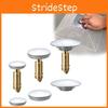 Elegant Silver Finish Brass Sink Stopper Replacement Set With Two Push Top Sizes
