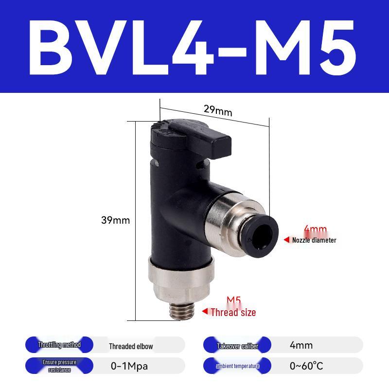 Micro Mini Ball Valve, Single Handle Pneumatic Switch, Manual Tube Air Control Valve