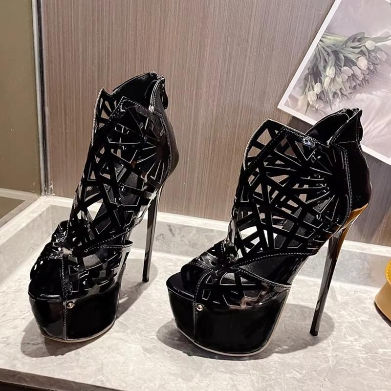 Spring Autumn Solid Round Toe Extreme High Heels Stripper Pole Dance Shoes Fashion Lace Up Women Platform Pumps Size 35-42