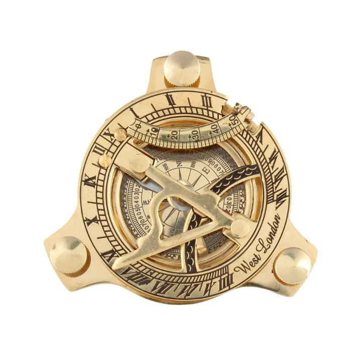 Dekoracyjny kompas do wędrówek, 3-calowy kompas marynarski kieszonkowy, kempingowy morski zabytkowy mosiężny kompas słoneczny