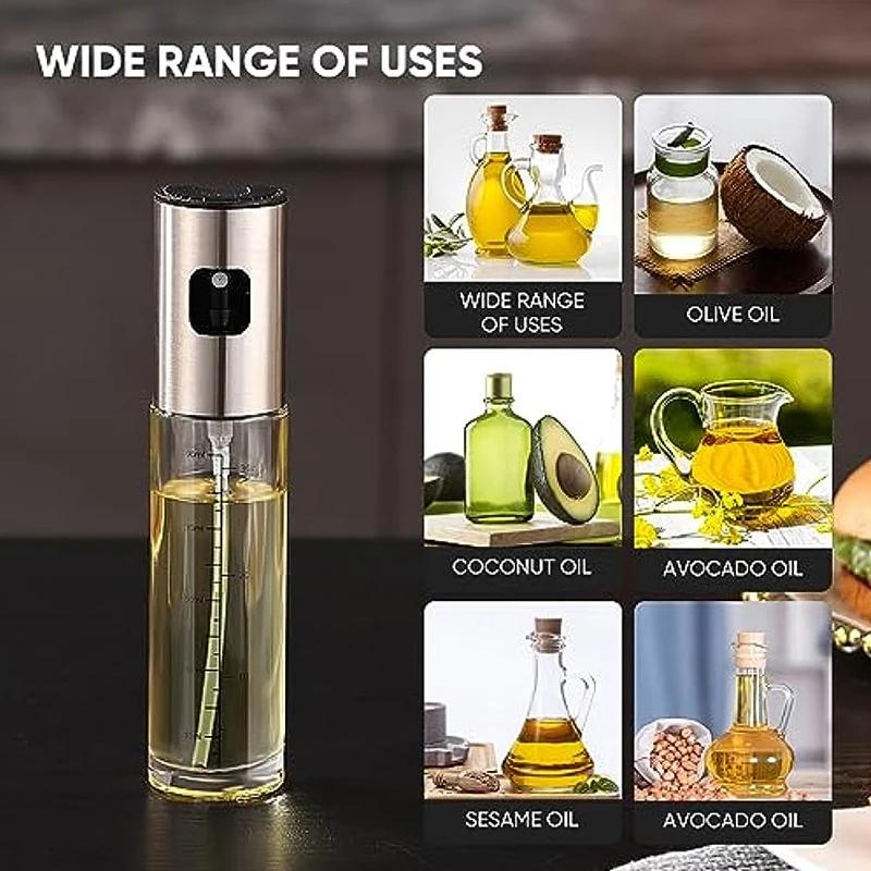 Oil Sprayer Spray Bottle Olive Oil Spray for Salad BBQ Kitchen Baking Roasting for Cooking Olive Oil Sprayer Mister 100ml