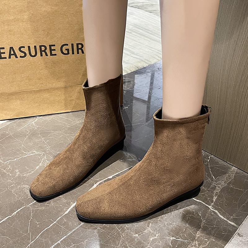 Winter Fashion Square Toe Thick Heel Women's Boots 2025 New Wear-Resistant Ladies Shoes Sexy Comfortable Simple Short-Tube Boots