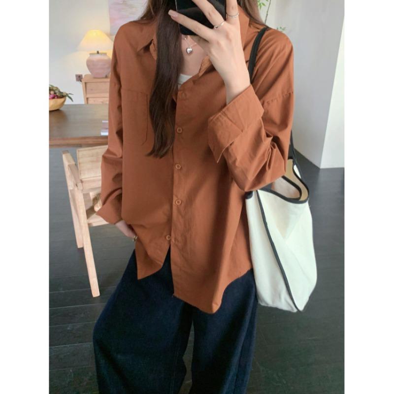 

Реальное фото хлопковая рубашка женская новая ленивый стиль с длинным рукавом топ рубашка универсальное пальто XL