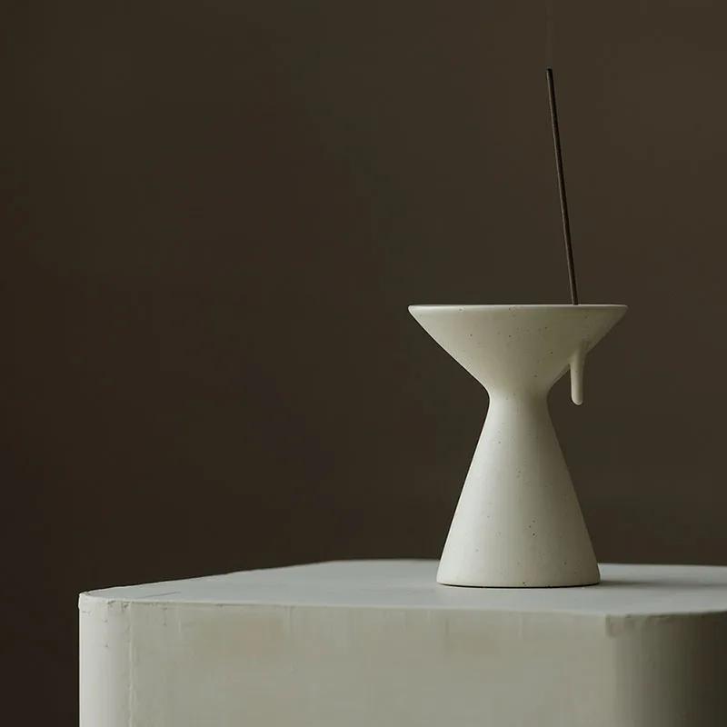 Cream Scented Incense Holder Minimalist Design Home Hotel Decor Aromatherapy Stand For Bedroom Living Room Zen Gift