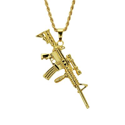 Maschinengewehr-Halskette, Hip-Hop-Maschinenpistolen-Halskette, europäische und amerikanische Mode, kurze Halskette
