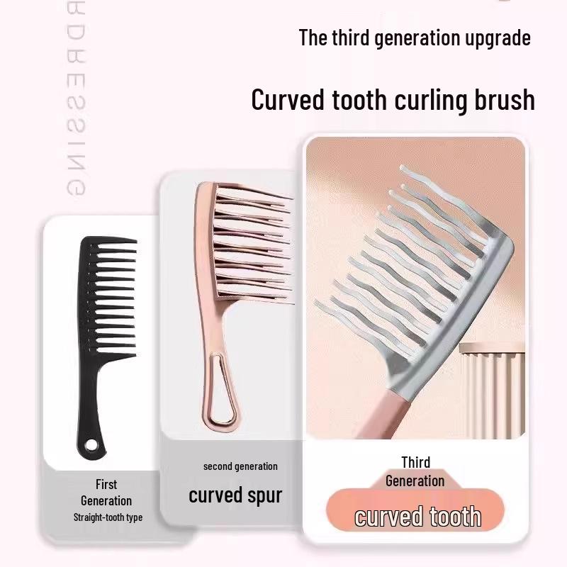 “Double Row Wave Tooth Curling Comb for Fluffy, Anti-static Hair Styling”