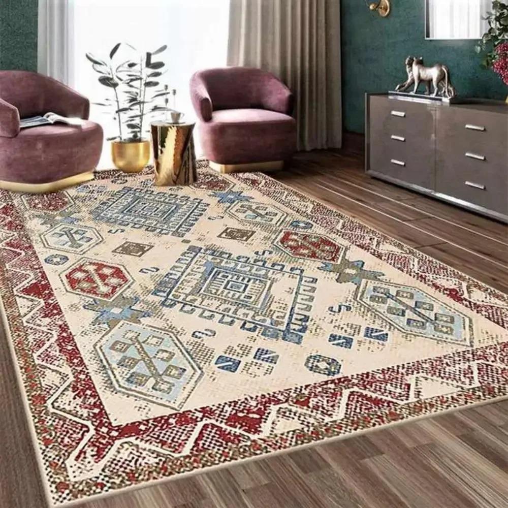 Ethnic Retro Style Carpet for Living Room Living Room Bedroom Bathroom Carpet Home Decoration Soft Foot Mat Anti Slip