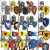 MOC Mittelalterliche Bausteine Zubehör Burgen Gotische Ritter Drache Löwe Krieger Pferd Helme Schilde Rüstungen Äxte Steine Spielzeug