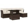 VidaXL Garden Lounge Set with Cushions 6 Pcs Brown Braided Resin 3266553