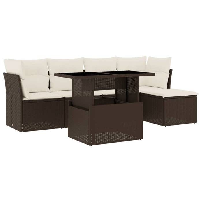 VidaXL Garden Lounge Set with Cushions 6 Pcs Brown Braided Resin 3266553