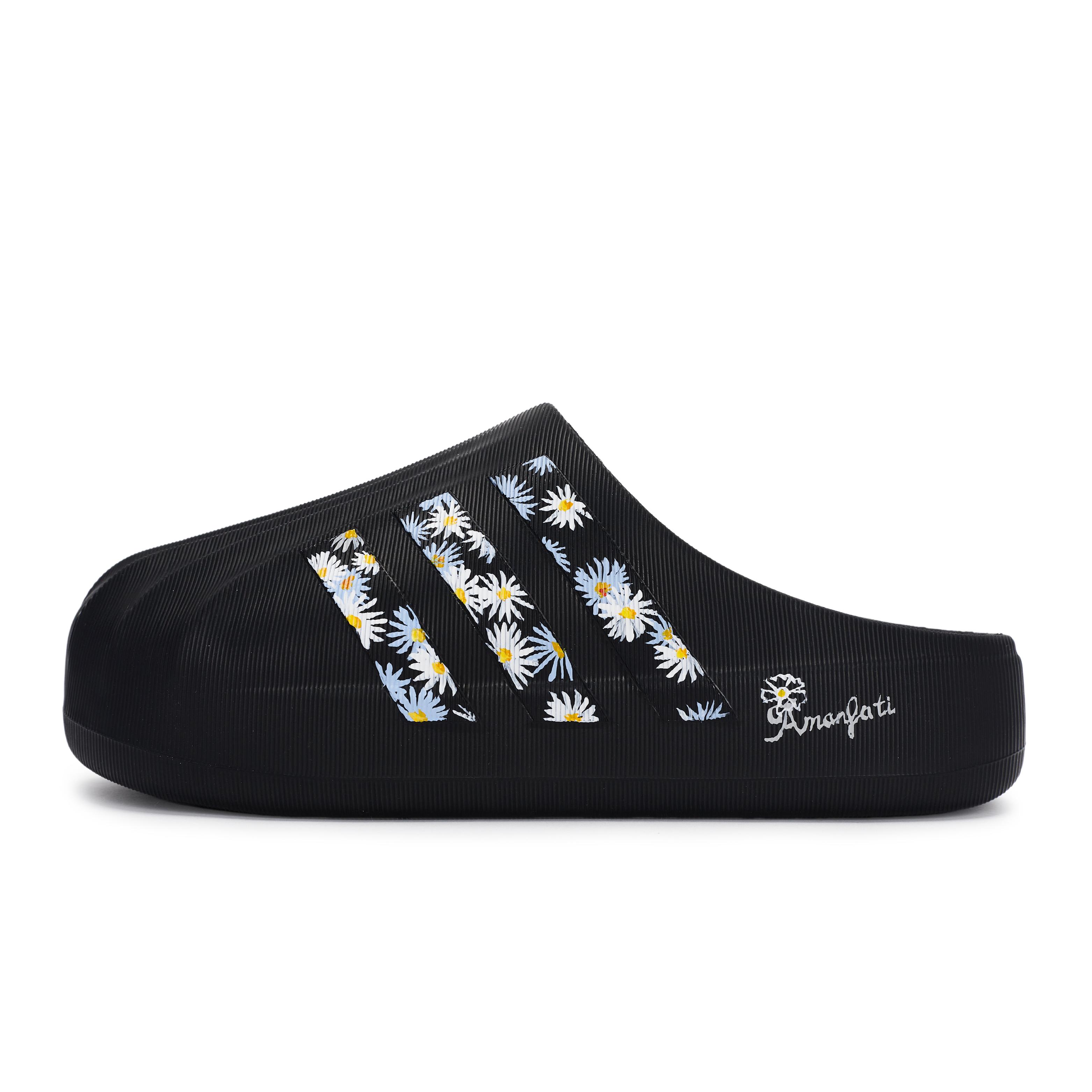 

Adidas Originals AdiFOM SUPERSTAR MULE Abrasion Resistant Closed Toe Slippers Unisex Black White Blue IG8277(Team1189-) 40½