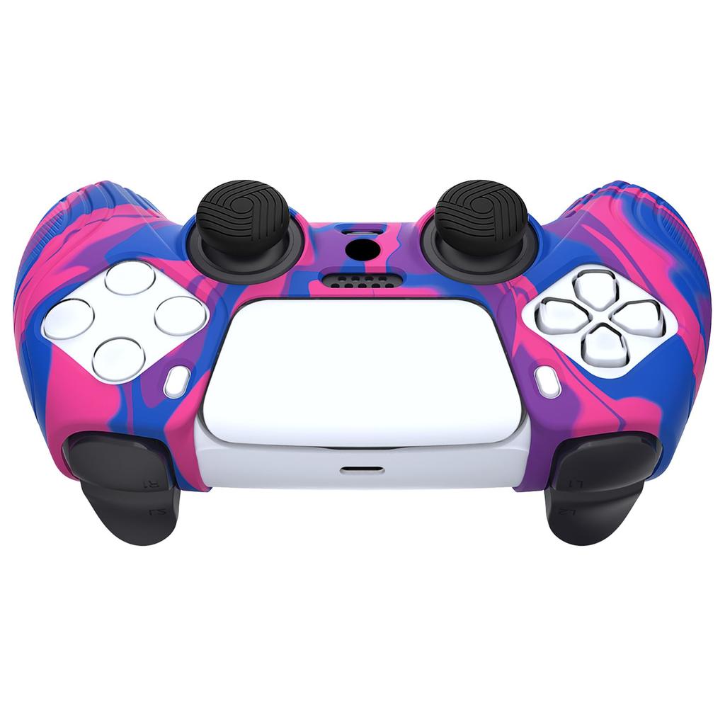EXtremeRate PlayVital Schutzhülle für PS5 Controller Silikon Skin Ergonomisches Weichgummi Schutzgehäuse mit Daumenstick Kappen für PS5 Controller
