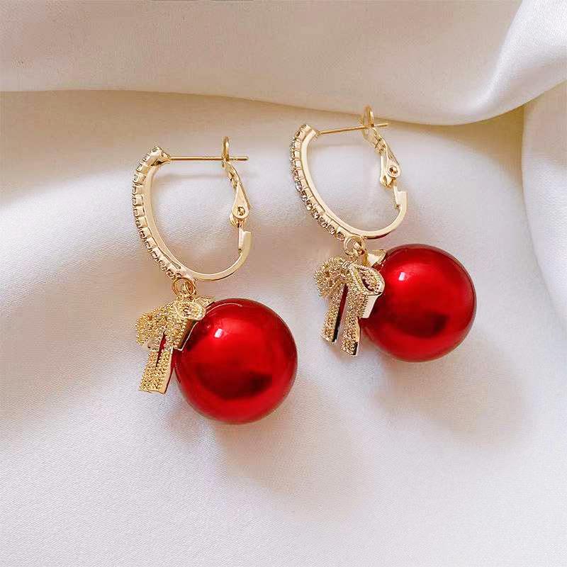 

Женщины Девушки Серьги Blingbling Пирсинг Рождественский Жемчужный Шар Капли Для Ушей Подвески Подарочные Ювелирные Изделия