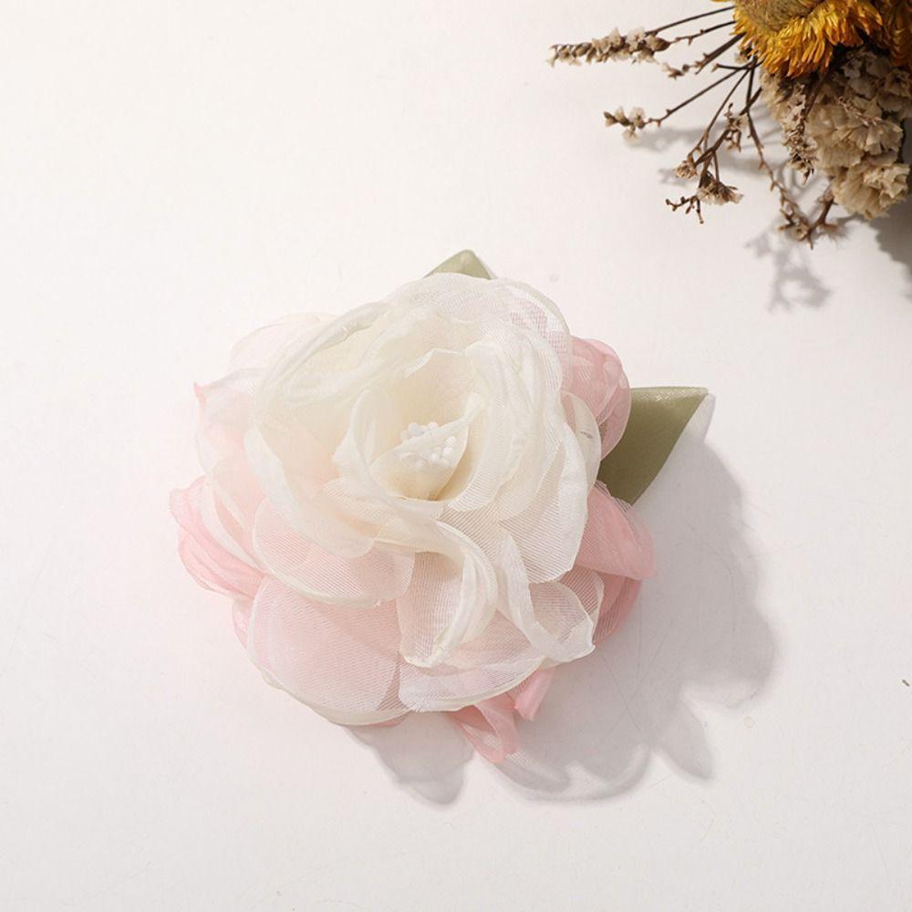 5PCS Multilayer Cloth Applique 3D Jewelry Accessories Organza Flower Cloth Patches  Dress Decoration