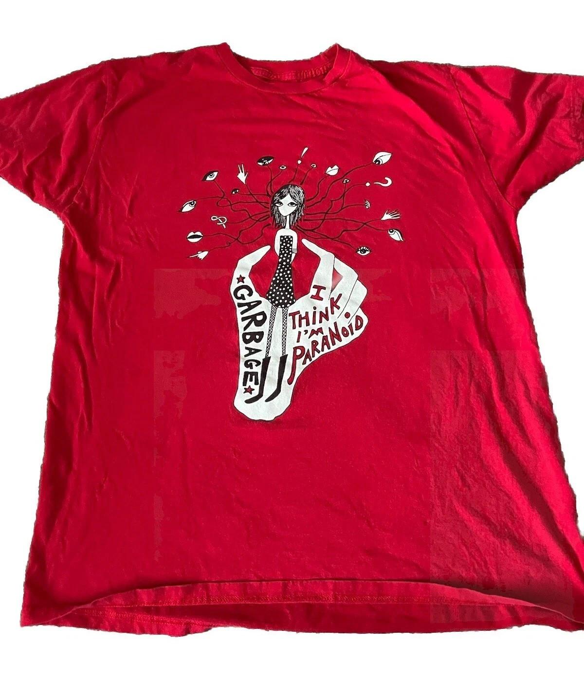 VTG Garbage Band Album Short Sleeve Cotton Red T Shirt S