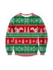 Rentier 3D-Druck Langarm Rundhals Sweatshirt - Herbst/Winter Weihnachts-Stil