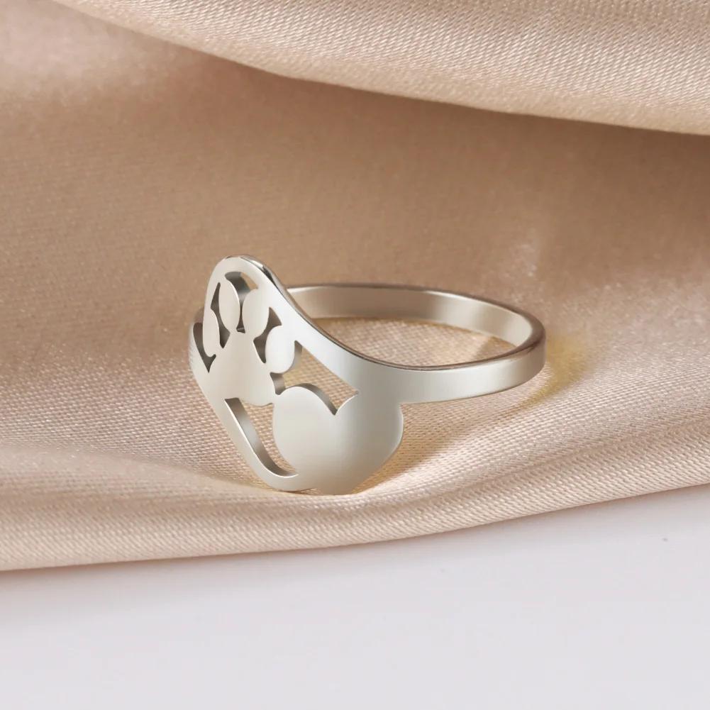 Skyrim Stainless Steel Women's Ring Simple Heart Butterfly Moon Phase Geometric Finger Rings Wedding Gift for Lover Wholesale
