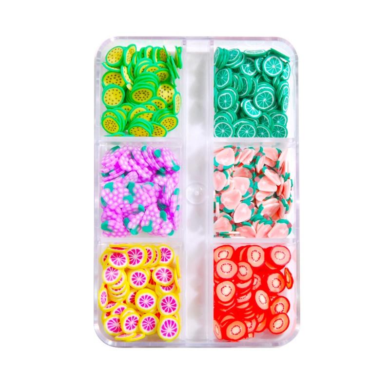 6-Grid Soft Pottery Rhinestone Boxed DIY Cobblestone Suit Nail Nail Jewelry Mixed