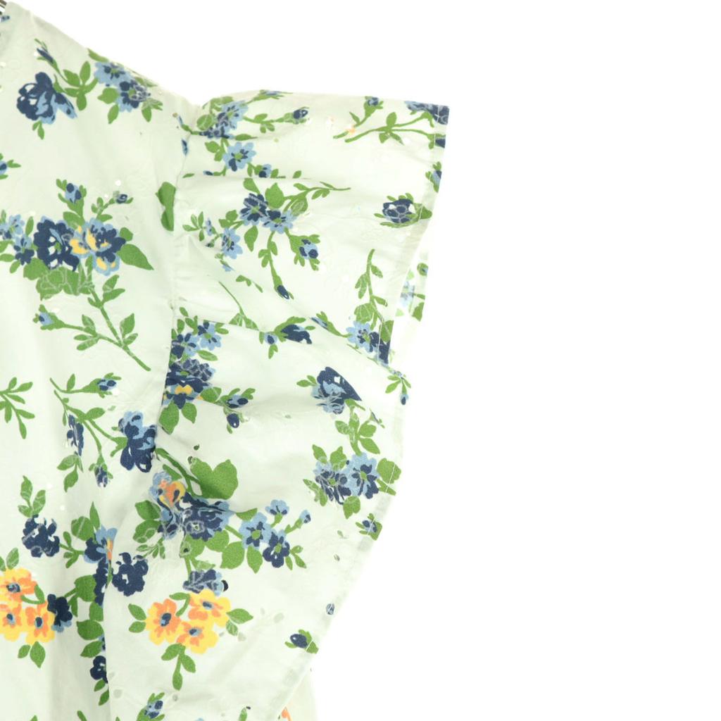 Unused ZARA Floral French Sleeve Frill Knee-length Dress M White Women Used