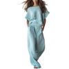 Summer European Style Casual Set Women Loose Fit Slimming Two Piece