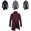 Luxurious Mens Winter Formal Trench Coat Double Breasted Long Wool Jacket Outwear