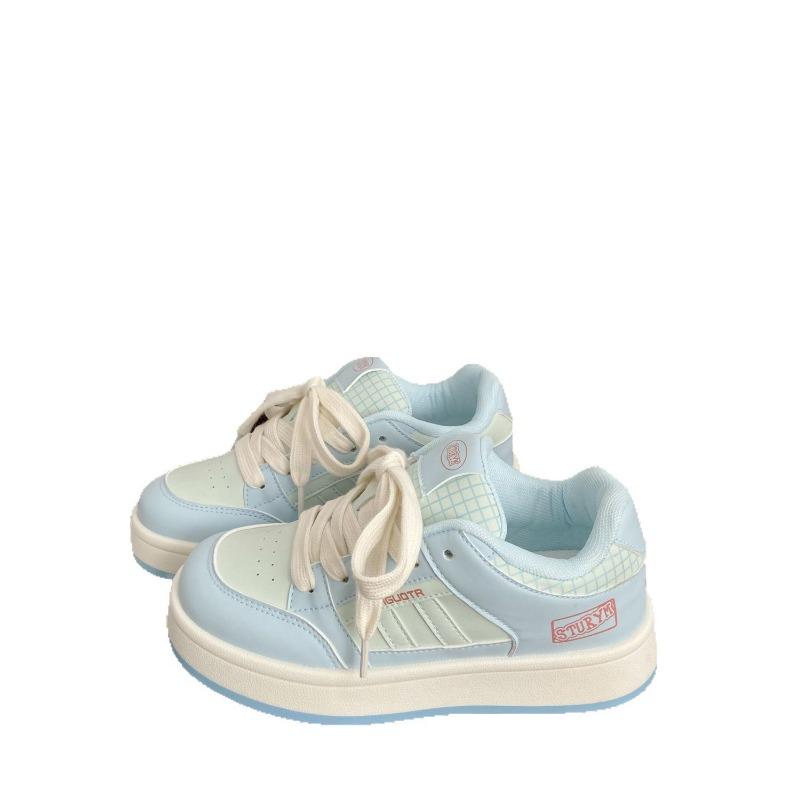 Milk blue thick baseplate shoes women's spring new lightweight and versatile student sports bread shoes little white shoes