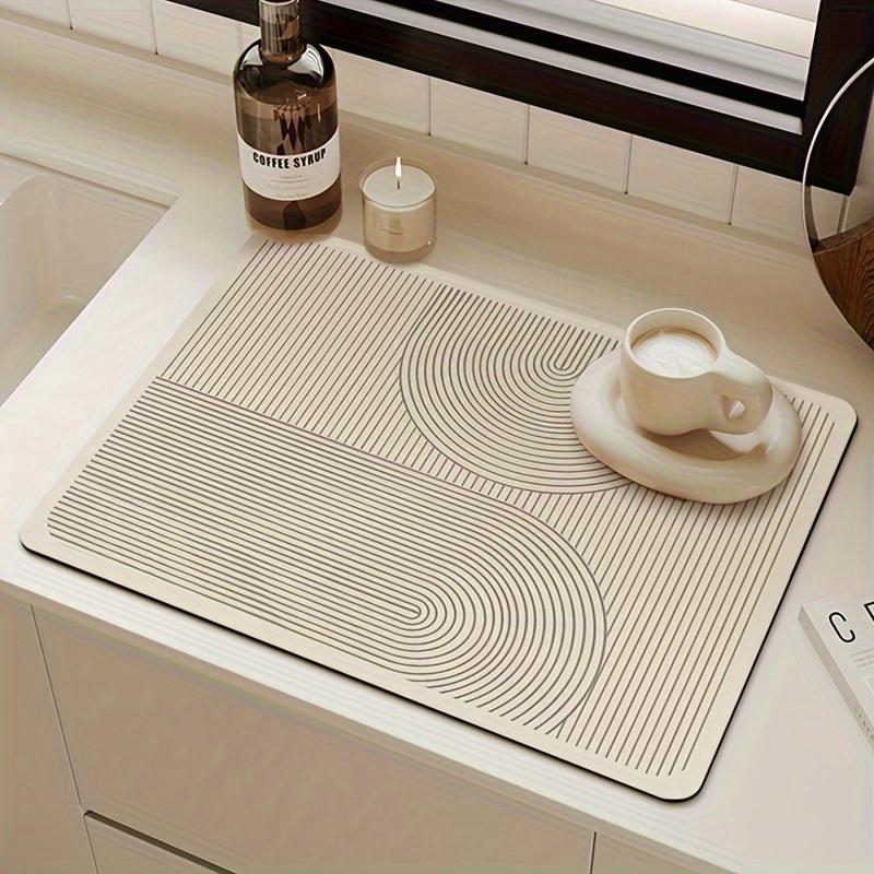 Natawa Dish Drying Mat, Coffee Station Accessories 1Pc Modern Minimalist Quick-Dry Dish Mat For Kitchen Countertops, Coffee Machines & Bar Mat