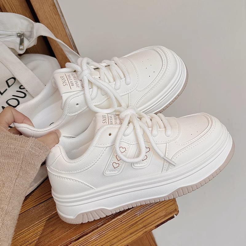 

2025 новая платформа белые туфли женские оригинальный дизайн универсальные спортивные и повседневные туфли с брюками широкого покроя кеды 35 бежевый