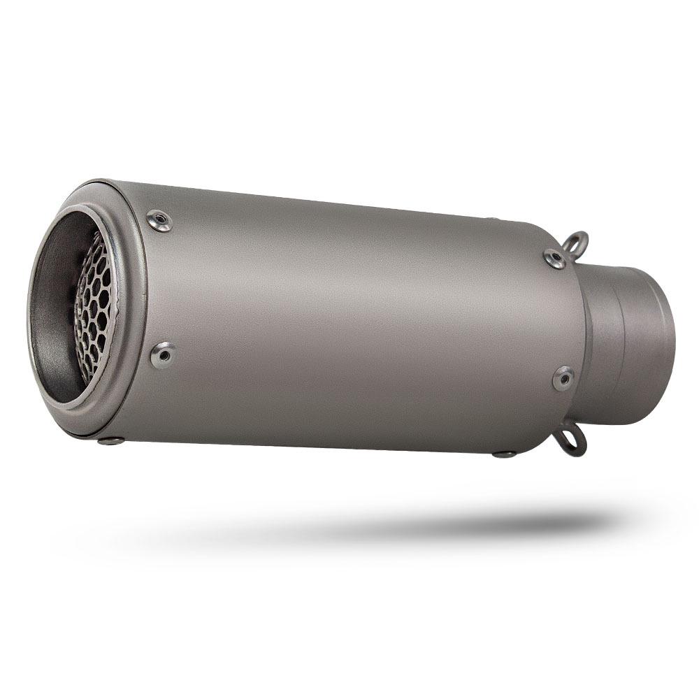 SC Titanium Alloy Exhaust Pipe Tail Section with Mesh Opening for Motorcycles & Scooters - 60MM